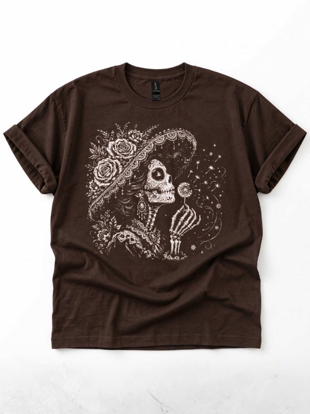 Gildan Brown Day of the Dead Graphic Tee